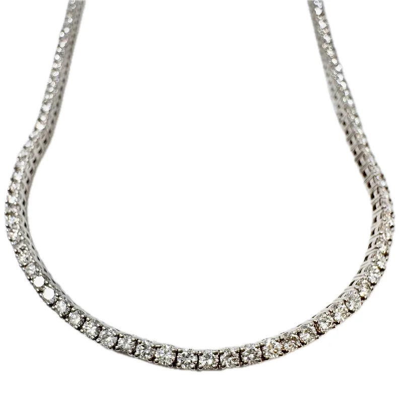 Silver necklaces for bridesmaids-18K White Gold Diamond Tennis Necklace