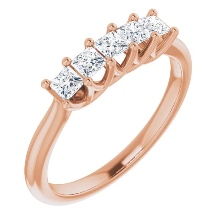 Stacked rings sets-14K Rose 1/2 CTW Natural Diamond Anniversary Band