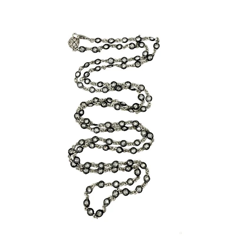 Silver necklaces for formal events-Freida Rothman Faceted Stone Wrap Chain Necklace