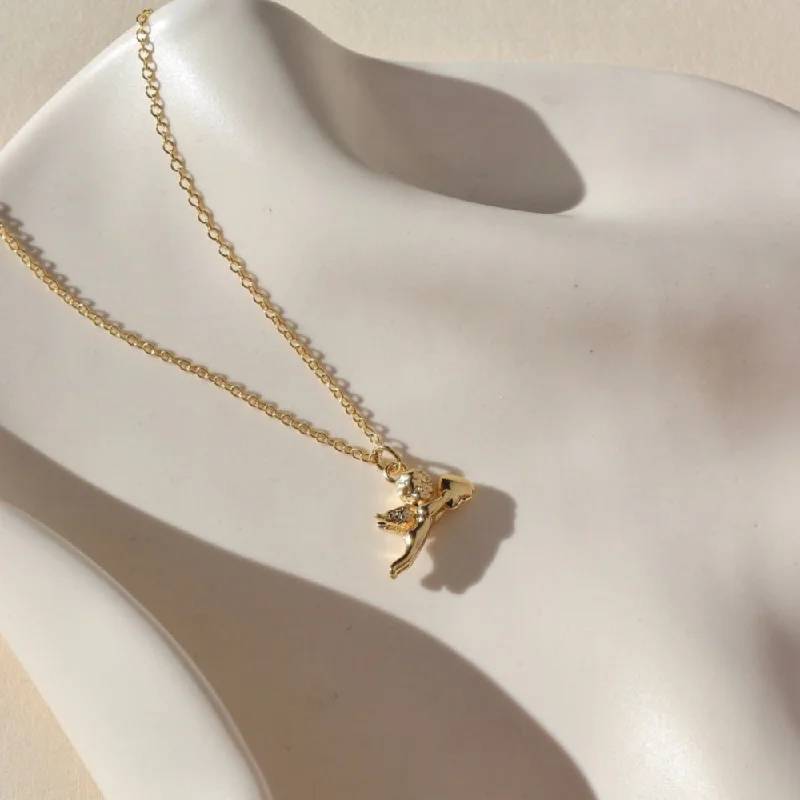 Stylish necklaces for everyday wear-Cherub Charm Necklace