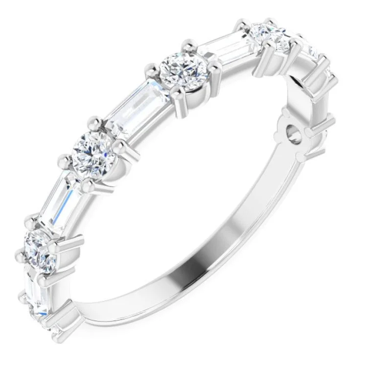 Engagement rings for men with sapphires-Platinum 3/4 CTW Natural Diamond Anniversary Band