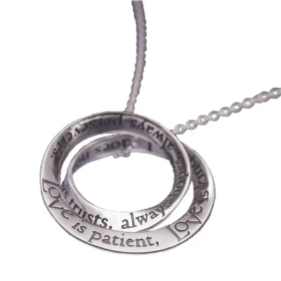 Unique necklaces for fashion lovers-Love Is Patient Small Sterling Silver Necklace