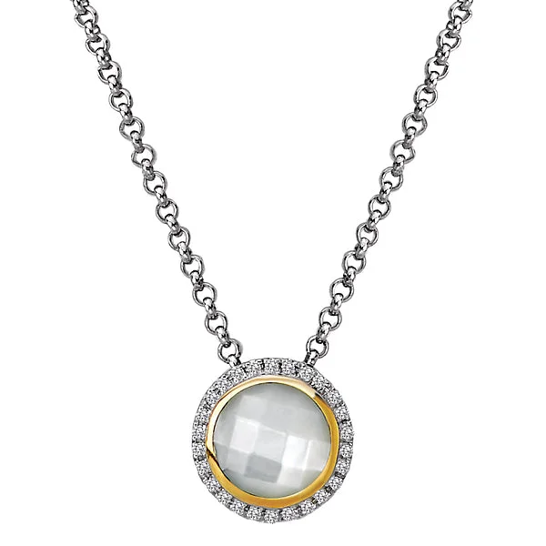 Vintage pendant necklaces for women-Diamond and Gemstone Halo Pendant