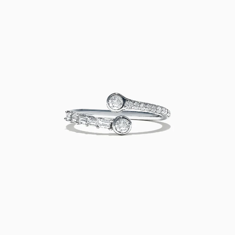 Matching custom rings for couples-Classique 14K White Gold Two-of-Us Diamond Ring, 0.46 TCW