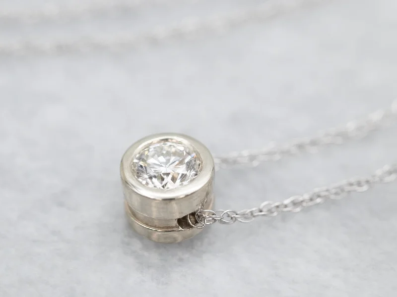 Long pendant necklaces-Sparkling Bezel Set Diamond Necklace