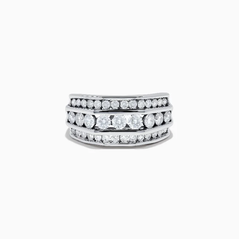 Unique promise rings-Men's 14K White Gold Diamond Ring