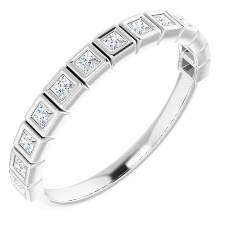 Stylish custom rings-14K White 1/3 CTW Natural Diamond Anniversary Band