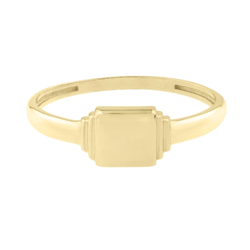 Multi-stone rings-14K Mini Signet Ring