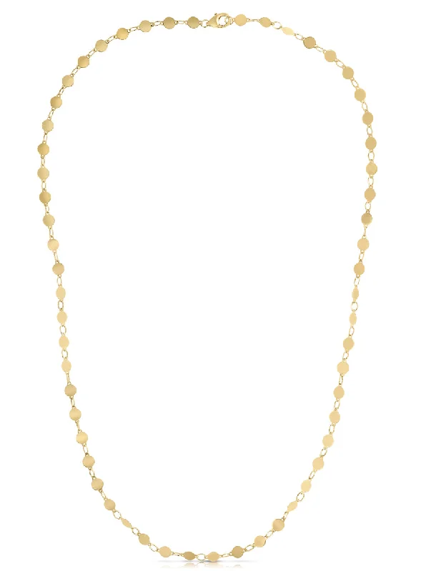 Elegant silver necklaces for women-14K Gold Polished Mirror Chain