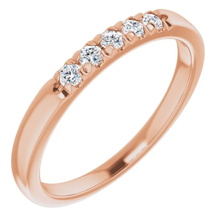 Elegant custom rings-14K Rose 1/6 CTW Natural Diamond Anniversary Band