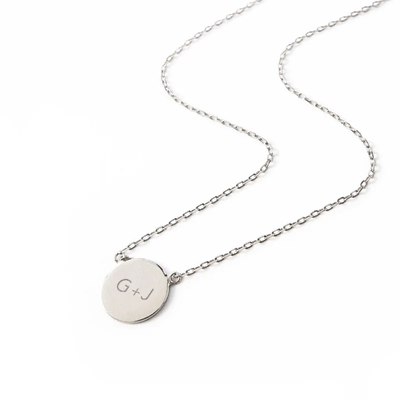 Birthstone necklaces for partners-Engravable Disc Necklace