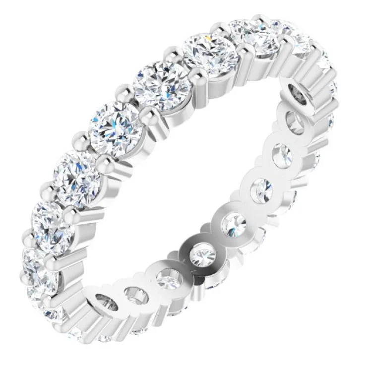 Birthstone rings with diamonds-14K White 2 CTW Lab-Grown Diamond Eternity Band Size 7.5