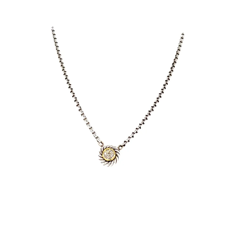 Gemstone necklaces for family gifts-Estate David Yurman Albion Necklace in Two-Tone Gold