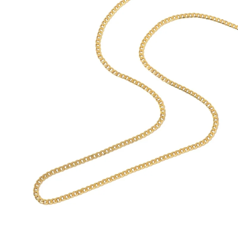 Personalize necklace sets for bridesmaids-Flat Cuban Chain Necklace