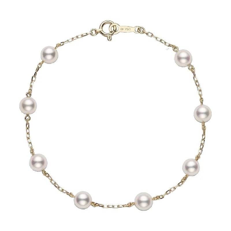 Pop Bracelets-Akoya Cultured Pearl Station Everyday Essentials Bracelet (6.5-6mm A+)