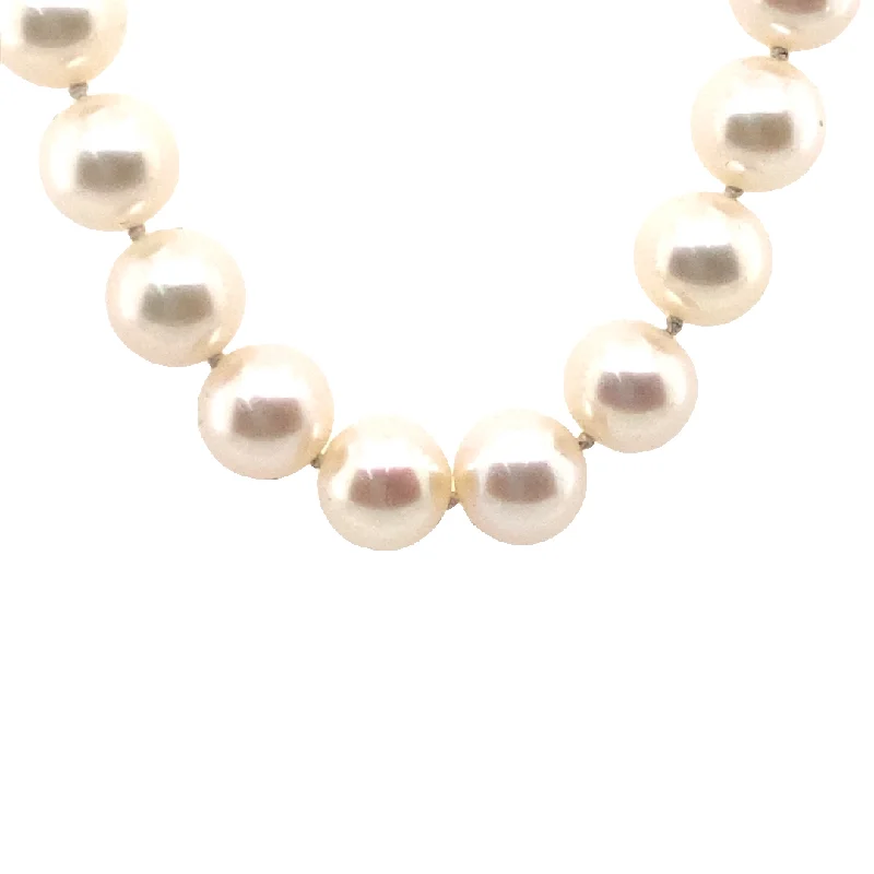 Nature-themed necklaces for women-18" Strand FW Pearl Necklace in White Gold by B&C