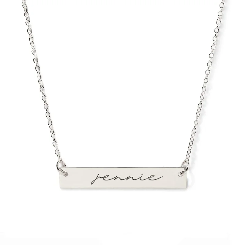 Unisex pendant necklaces-Name Plate Necklace