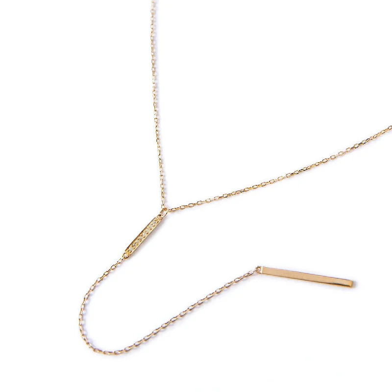 Inspirational pendant necklaces for women-Bar Lariat Necklace