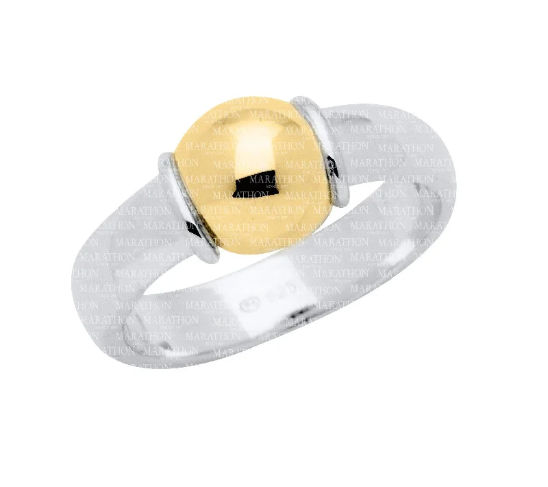 Custom gemstone promise rings-Authentic Cape Cod Ring made by Lestage - Sterling Silver with a 14k Gold Bead