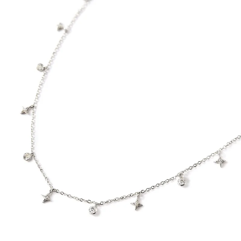 Personalized necklaces with initials for couples-Star Dangle Necklace