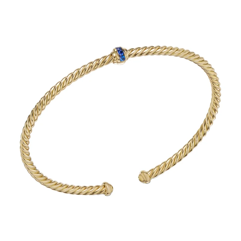 Gloss Bracelets-Yurman Sapphire Cablespira Cuff Bracelet