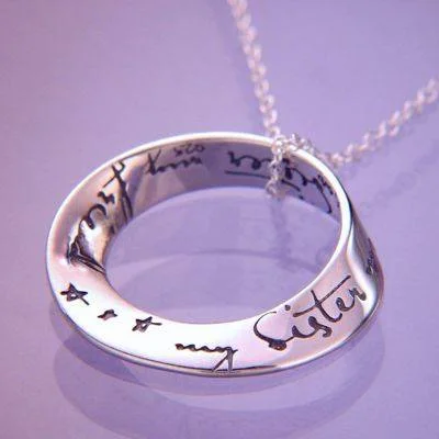 Personalized infinity necklaces for weddings-My sister, my friend Necklace in Sterling Silver