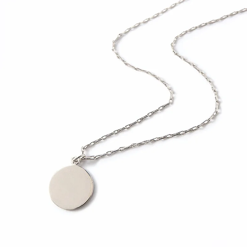 Simple gold necklaces for layering-Fancy Disc Necklace