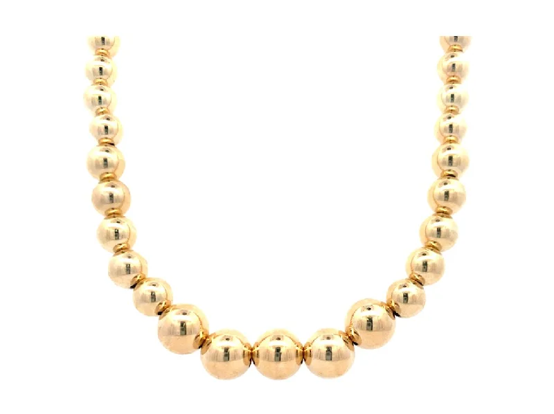 Necklaces with birthstones-Graduated Beaded Necklace in Yellow Gold by Karen Laar