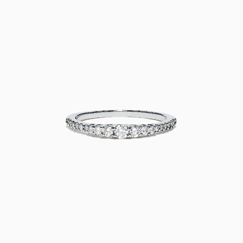 Wedding bands for men-Pave Classica 14K White Gold Diamond Band, 0.31 TCW