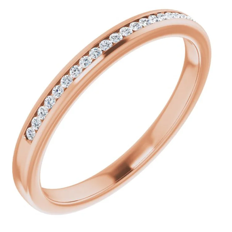 Modern wedding rings for men-14K Rose 1/10 CTW Natural Diamond Band