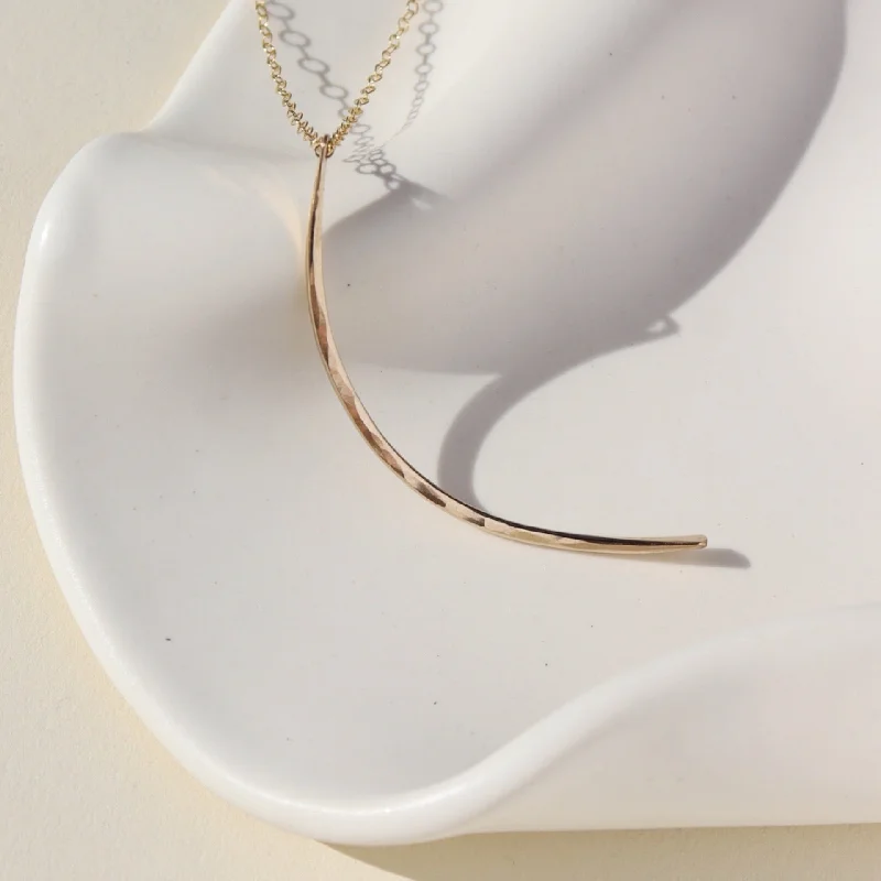 Simple silver chain necklaces for men-Crescent Moon Necklace