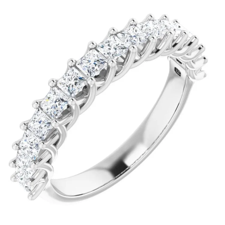 Two-tone rings-14K White 1 CTW Natural Diamond Anniversary Band