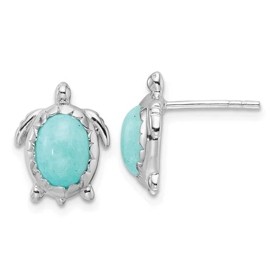 Classic Stud Earrings For Casual Fashion-Sterling Silver Amazonite Earrings