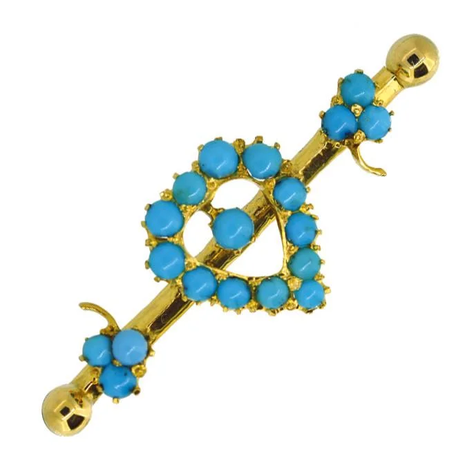 Daily Wear Brooch-Turquoise Heart Brooch