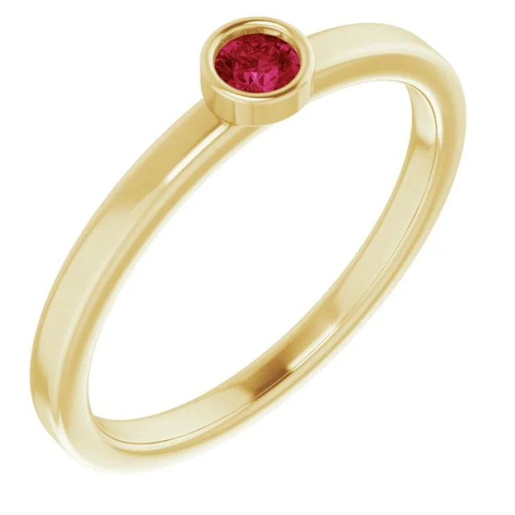 Crystal rings-14K Yellow 3 mm Lab-Grown Ruby Ring