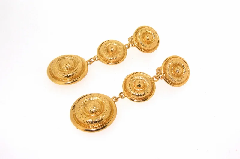 Comfortable Earrings For Long Wear-Gold Earrings Chandelier Clip On by Sardi London