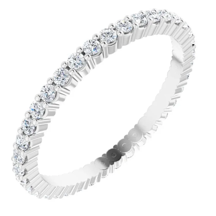 Affordable luxury engagement rings-14K White 1/2 CTW Lab-Grown Diamond Eternity Band Size 7