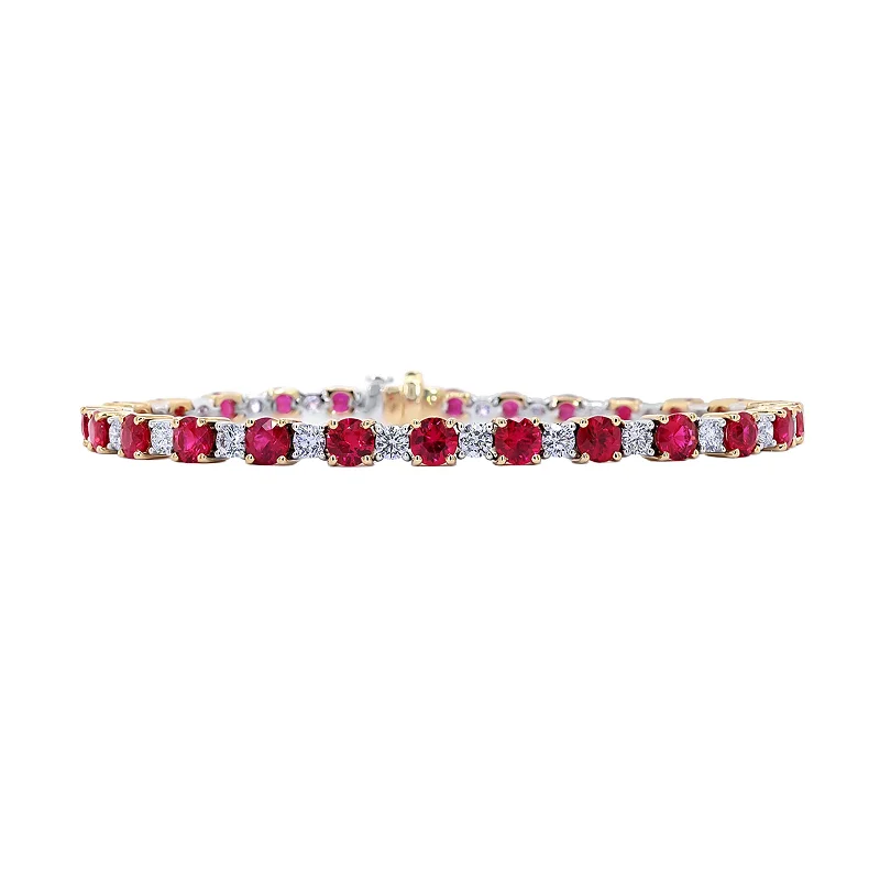 Plated Bracelets-Ruby and Diamond Bracelet