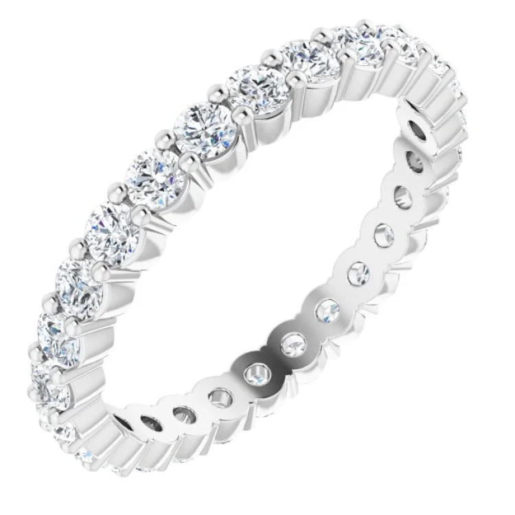 Stylish silver wedding rings-14K White 7/8 CTW Natural Diamond Eternity Band Size 5.5