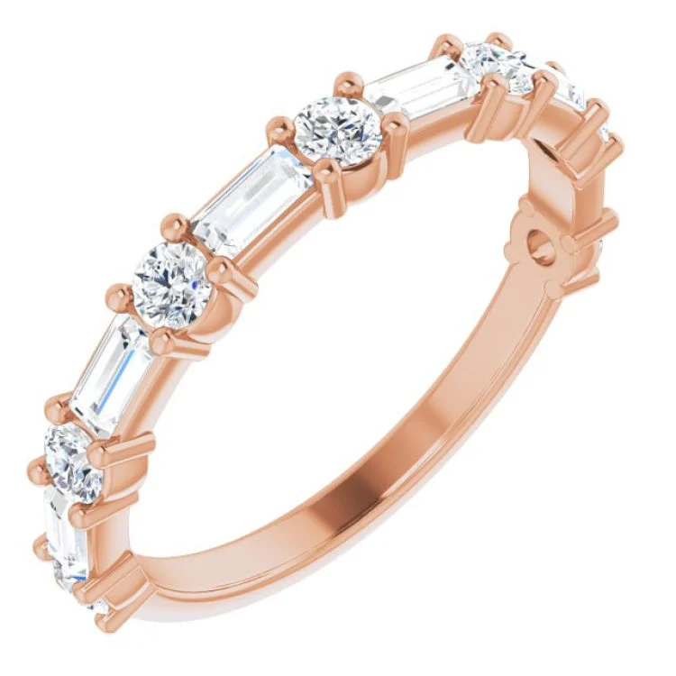 Vintage engagement rings for women-14K Rose 3/4 CTW Natural Diamond Anniversary Band