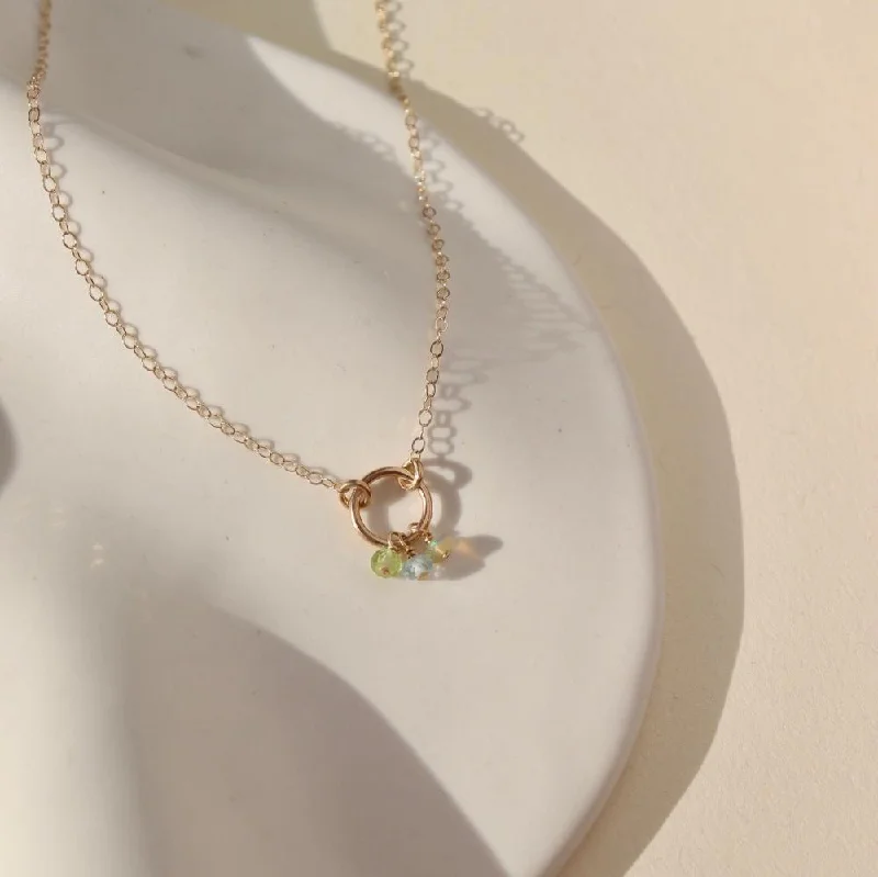 Gold necklaces with gemstone charms-Birthstone Necklace in 14k Gold