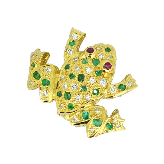 Sparkle Brooch-Diamond Frog Brooch