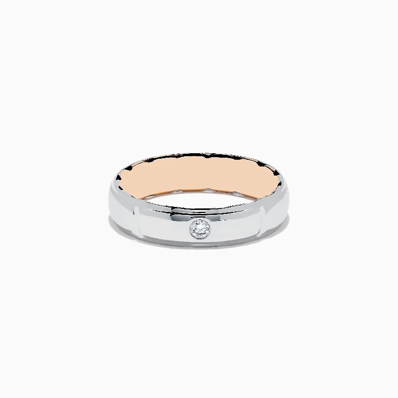 Men’s fashion rings-Men's 14K Two-Tone Gold Diamond Ring