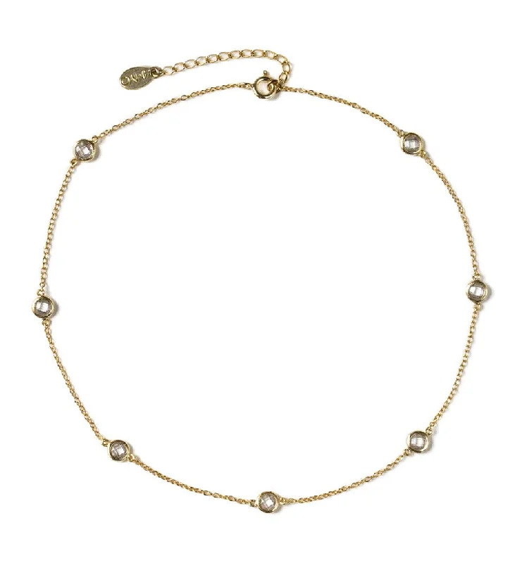 Fashionable gold necklaces for women-Sienna Petite Crystal Choker