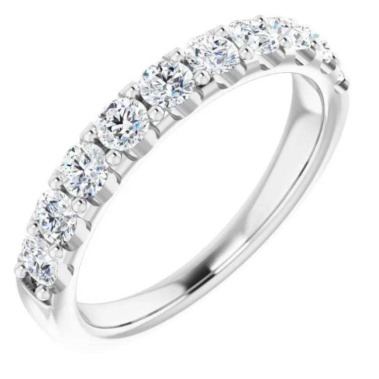 Elegant gemstone wedding rings-Platinum 3/4 CTW Natural Diamond Anniversary Band