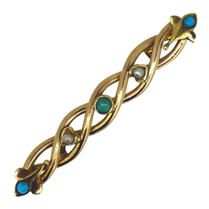 Fun Brooch-Turquoise & Pearl Brooch