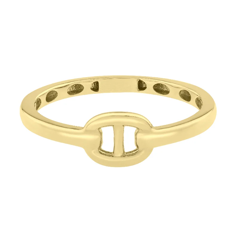 Mixed metal rings-14K Mariner Link Ring