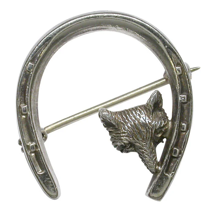 Special Edition Brooch-Horse Shoe Brooch with Fox Head