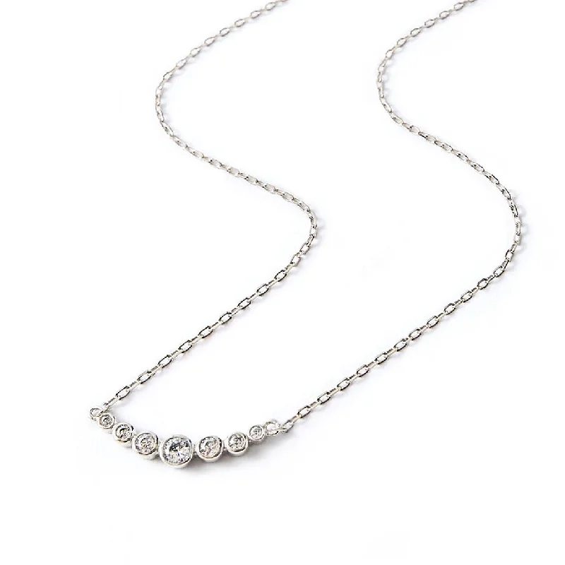 Birthstone necklaces for family members-Crystal Curved Bar Necklace