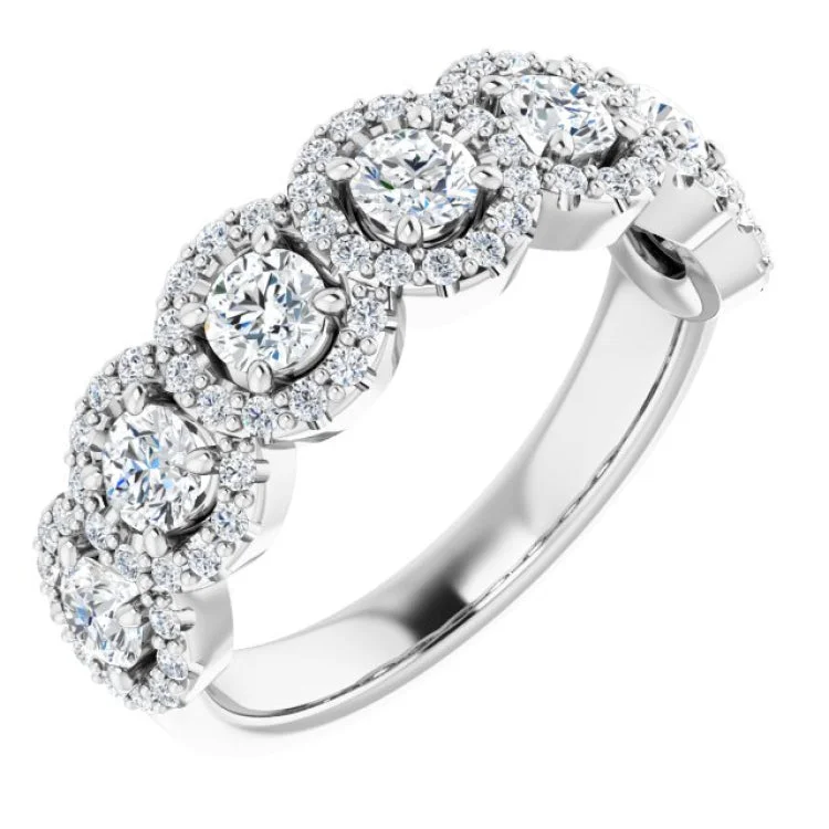 Modern wedding rings for men-14K White 1 1/5 CTW Natural Diamond Anniversary Band